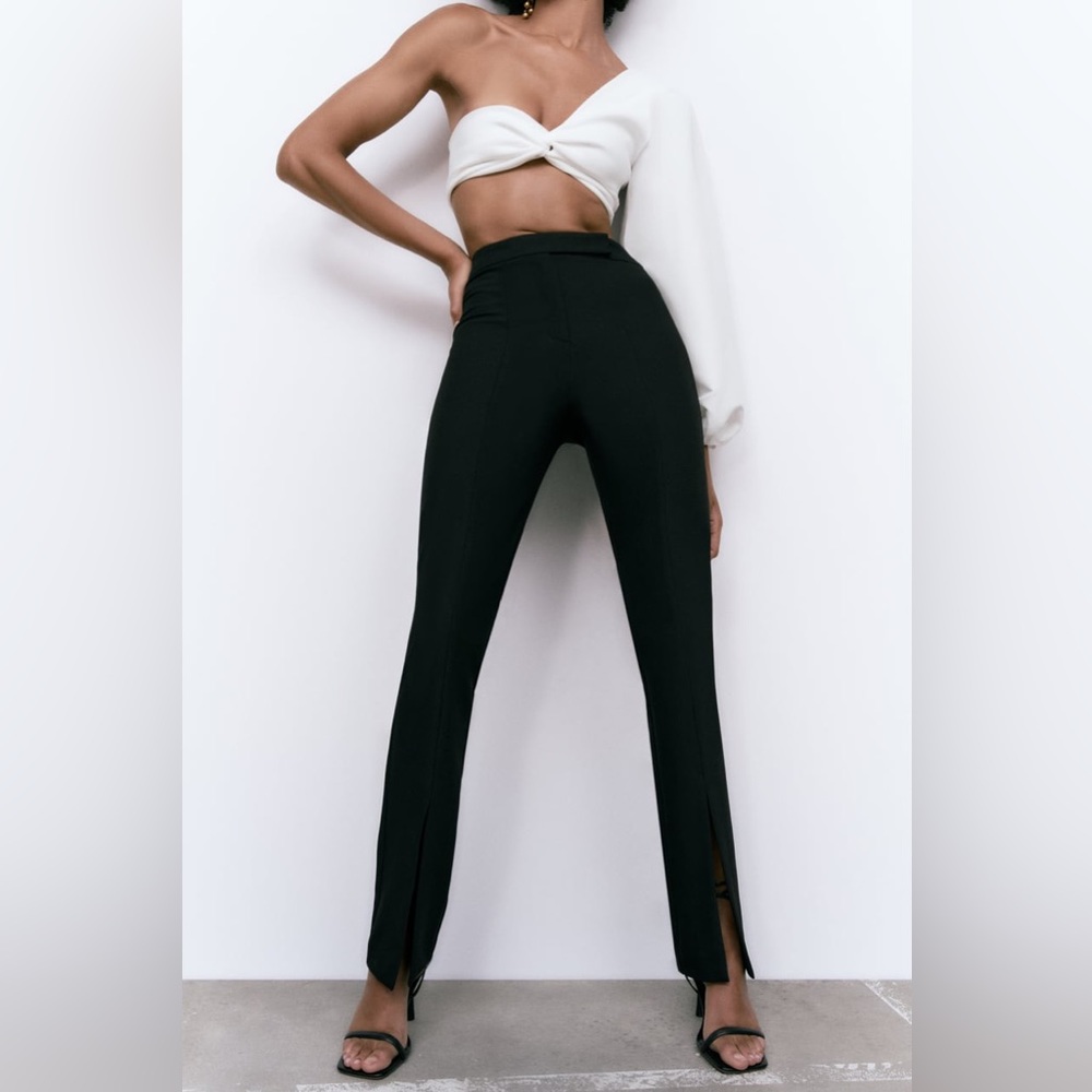 NWT Zara Flared Trousers With Vents Size S